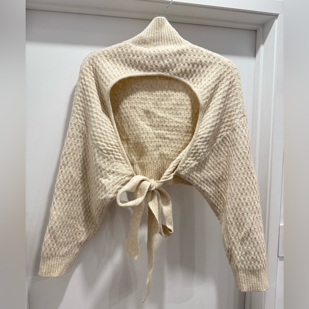 Zara Turtleneck Sweater w/ Open Back - Picture 3 of 7
